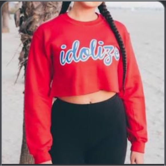 Idolize Los Angeles Sweaters - NWOT Idolize Los Angeles Red Crew Sweatshirt Sz L